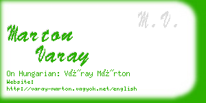 marton varay business card